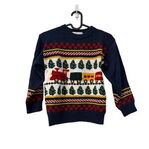 Kids Navy Train Sweater